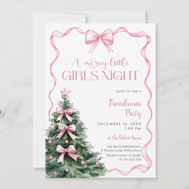 Girls Night Christmas Party Inbjudningar (Framsida)