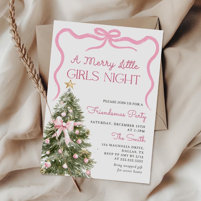 Girls Night Christmas Party Invitation Inbjudningar (Skapare uppladdad)