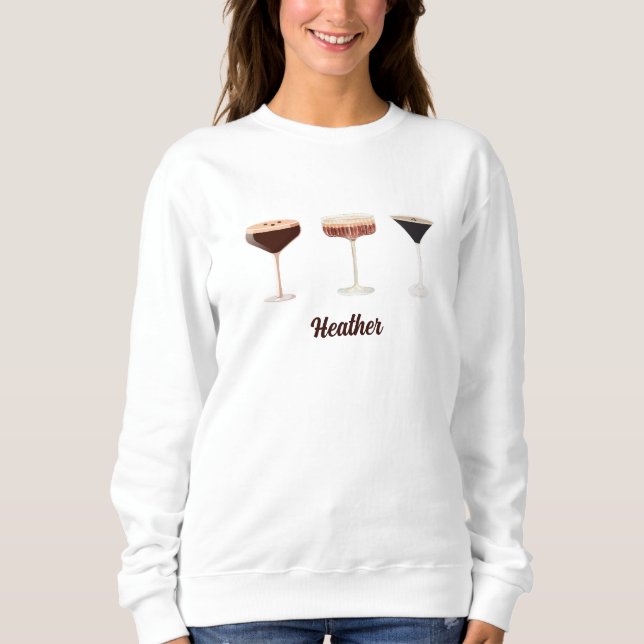 Girls Night Espresso Martini Crew namn Matching T Shirt (Framsida)