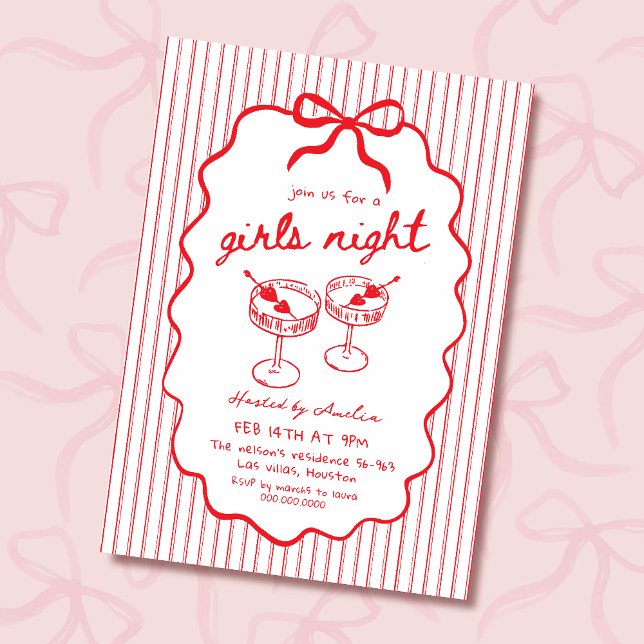 Girls Night hand drawn Inbjudningar (Skapare uppladdad)
