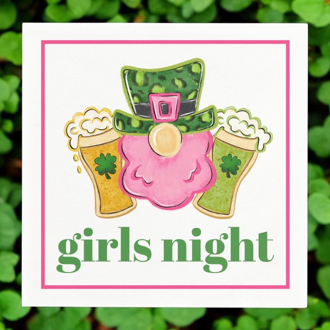 Girls Night Leprechaun Beer St patrick's day Pappersservett (Skapare uppladdad)