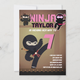 Girls NINJA MOVIE STAR WARRIOR Tecknad Party Inbjudningar
