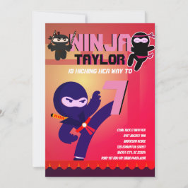 Girls NINJA MOVIE STAR WARRIOR Tecknad Party Inbjudningar