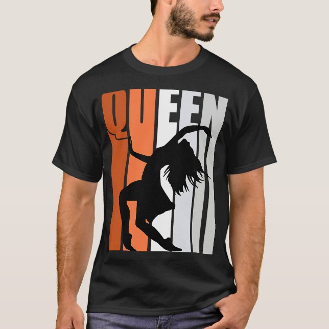 Girls Orange Dance Queen Princess Birthday Determi T Shirt (Framsida)