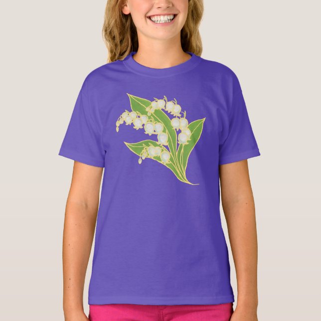 Girls Organic T-shirt: Lily of the Valley Tröja (Framsida)