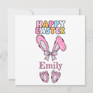 Girls Personalize Glad påsk Bunny Rosa