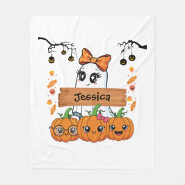 Girls Personalized Halloween Fleecefilt
