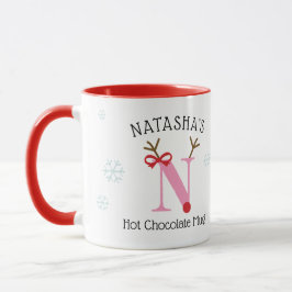 Girls Personalized Reindeer N Hot Chocolate Mug Mugg