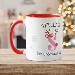 Girls Personalized Reindeer S Hot Chocolate Mug Mugg