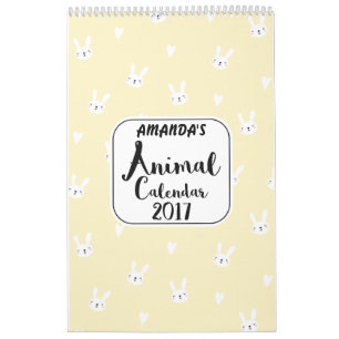 Girls Personlig Cute Animals 2017 Calendar Kalender