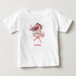 Girls personlig namn ballerina t shirt