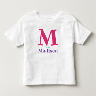 Girls Personlig Namn Initial Brev T Shirt