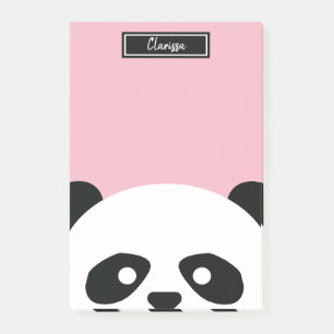 Girls Personlig Panda Bear Animal Kids Kawaii Post-it Block