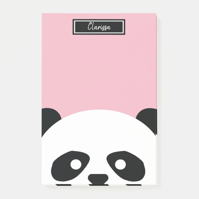 Girls Personlig Panda Bear Animal Kids Kawaii Post-it Block (Framsida)