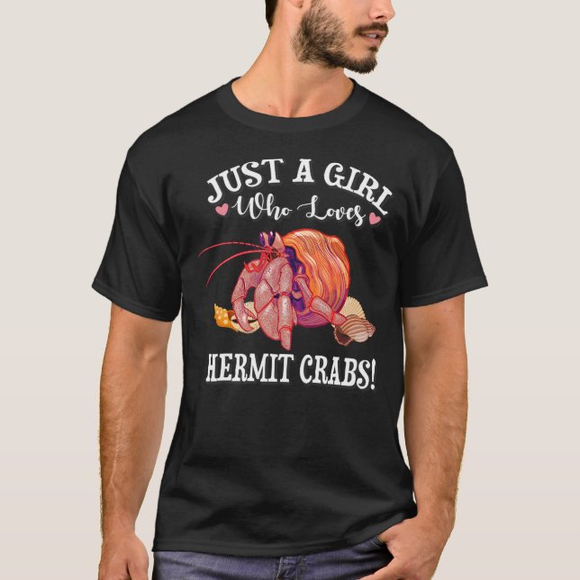 Girls Pet Hermit Crab Lover T Shirt (Framsida)