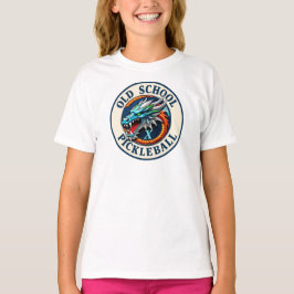 Girls Pickleball Dragon X Team Old School  T Shirt