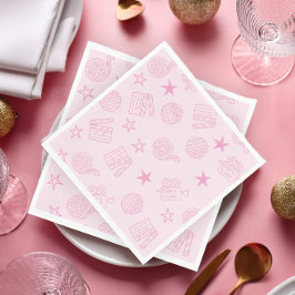 Girls’ Pink Movie Night Napkins Pappersservett