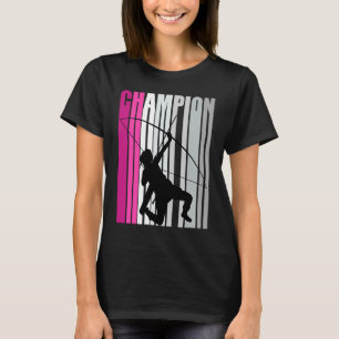 Girls Pinky Archery Champion Birthday Retro Distre T Shirt