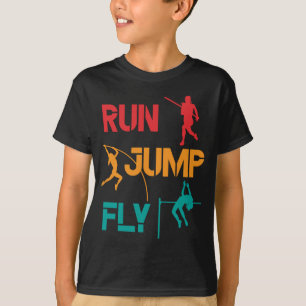 Girls Pole Vaulting Running Jumping T Shirt