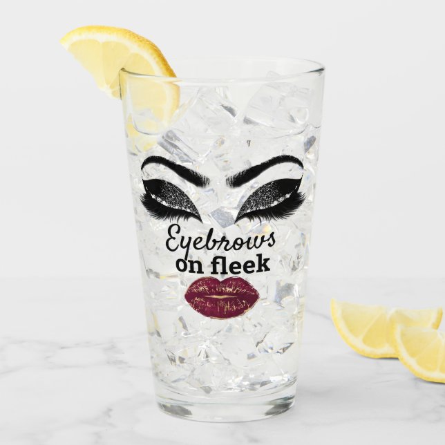 Girls Power Anpassningsbar Möhippa Red Kiss Läppar Glaskopp (Framsida Ice)