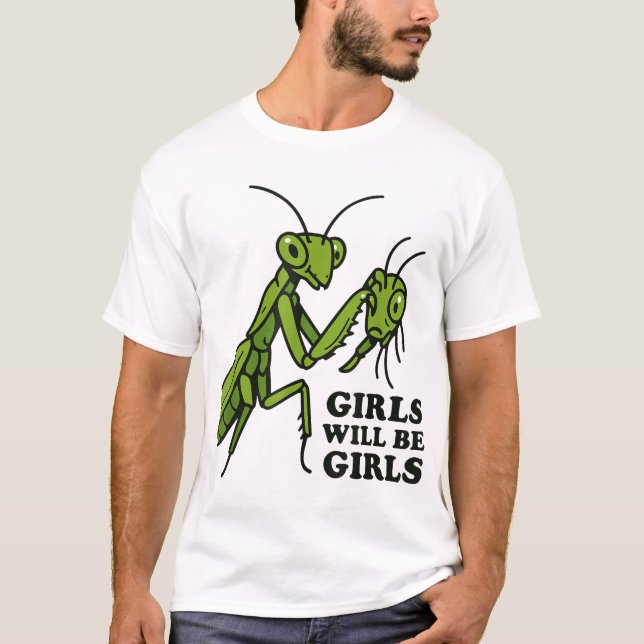Girls Praying Mantis T Shirt (Framsida)