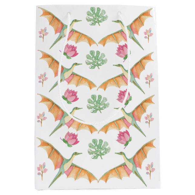 Girls Pretty Dinosaur Birthday Gift Bag   (Framsidan)