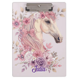Girls Pretty Ponies Pastel Floral Horse