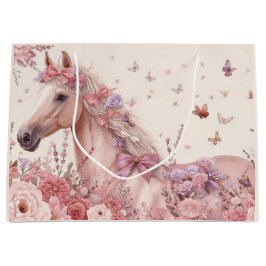 Girls Pretty Ponies Pastel Floral Horse
