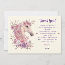 Girls Pretty Ponies Pastel Floral Horse Tack Kort