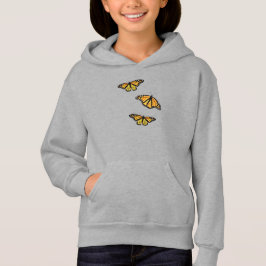 Girls Pullover Hoodie Three Monarchs T Shirt