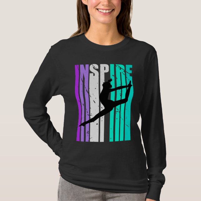 Girls Purple Inspire Dance Birthday Motivational D T Shirt (Framsida)