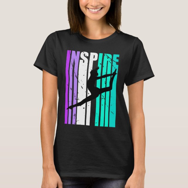Girls Purple Inspire Dance Birthday Motivational D T Shirt (Framsida)