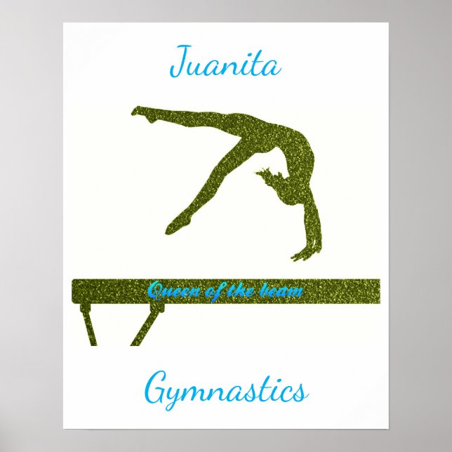 Girls Queen of the Beam Gymnastics Poster (Framsidan)