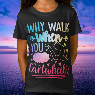 Girls Rainbow Cartjul Gymnastics Dance Cheer T Shirt