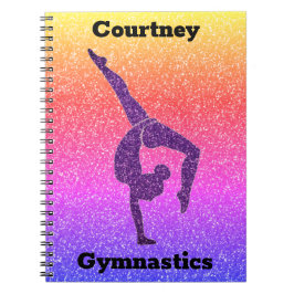 Girls Rainbow Glitter Gymnastics bärbar dator Anteckningsbok