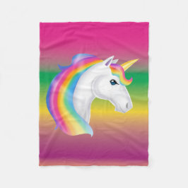 Girls Rainbow Unicorn Ull Fleecefilt