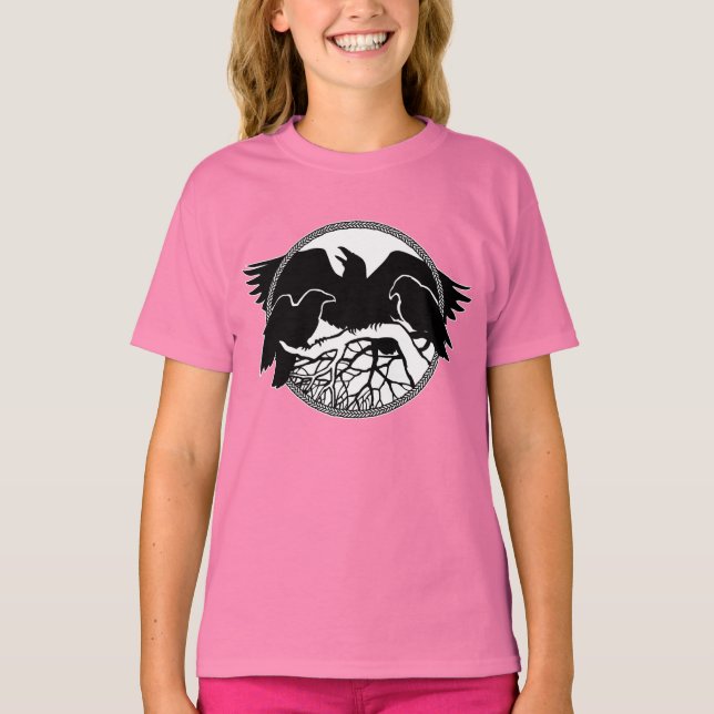 Girls Raven Shirts Raven/Kråka Art Kids T-shirt (Framsida)