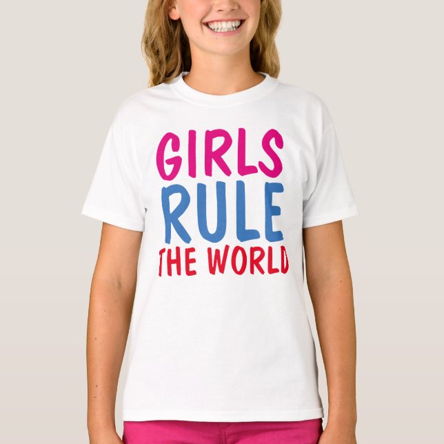 GIRLS REGLERAR VÄRLDENS T-shirts (Framsida)