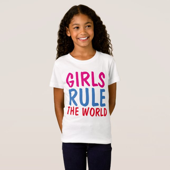GIRLS REGLERAR VÄRLDENS T-shirts (Hel framsida)