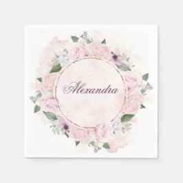 Girls Religiösa Firande Rosa ros Pappersservett