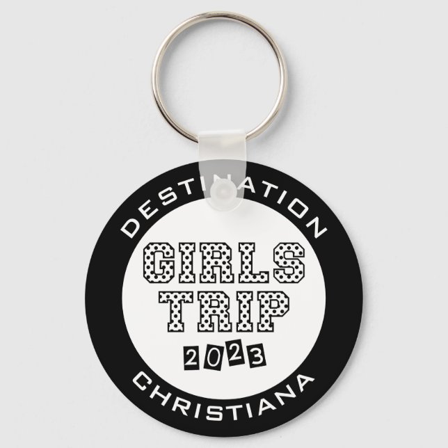 Girls Resa 2023 Girls Helg Vacation Anpassningsbar Nyckelring (Framsida)