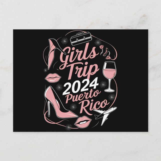 Girls Resa 2024 Puerto Rico Travel Group Caribbean Vykort (Framsida)