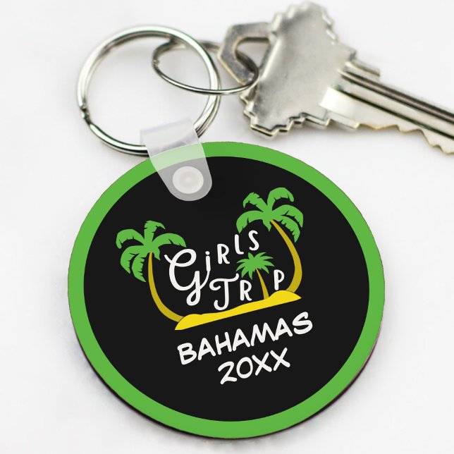 Girls Resa Bahamas Vacation Karibiska ön Nyckelring (Girls Trip Bahamas Vacation Caribbean Island Keychain
)