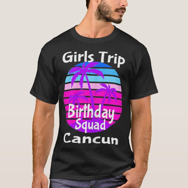 Girls Resa Birthday Squad Cancun Mexico Vacation T Shirt (Framsida)