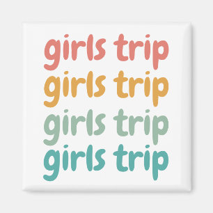 Girls Resa Cute Retro Girls Helg Getaway Vacay Magnet