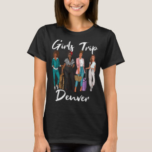 Girls Resa Denver för Melanin Afro Black Vacation T Shirt