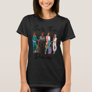 Girls Resa Denver för Melanin Afro Black Vacation T Shirt