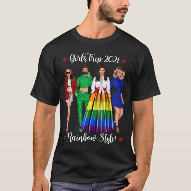 Girls Resa HBT TQ Vacation Gay Woman Lesbisk Hen D T Shirt (Framsida)