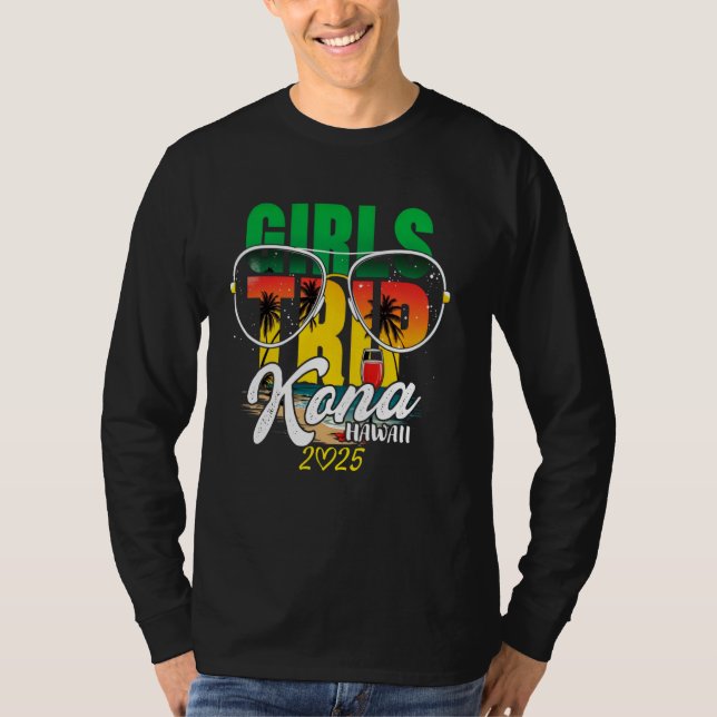 Girls Resa Kona Hawaii 2025 Vacation Helg Birth T Shirt (Framsida)