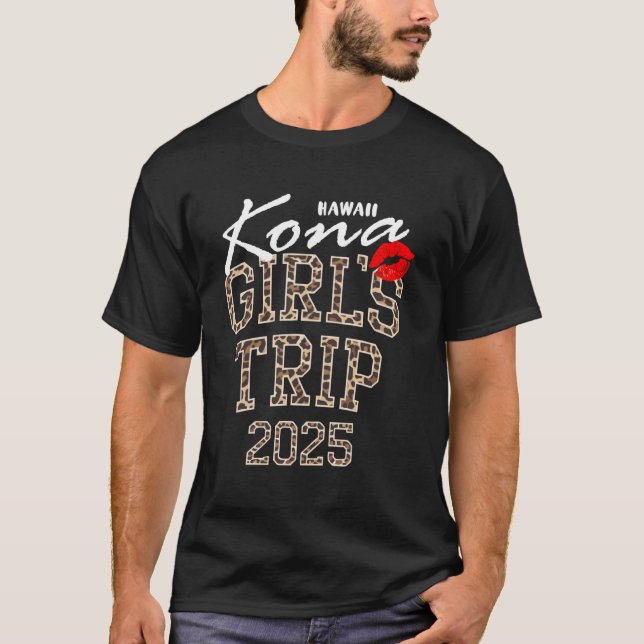 Girls Resa Kona Hawaii 2025 Vacation Helg Birth T Shirt (Framsida)